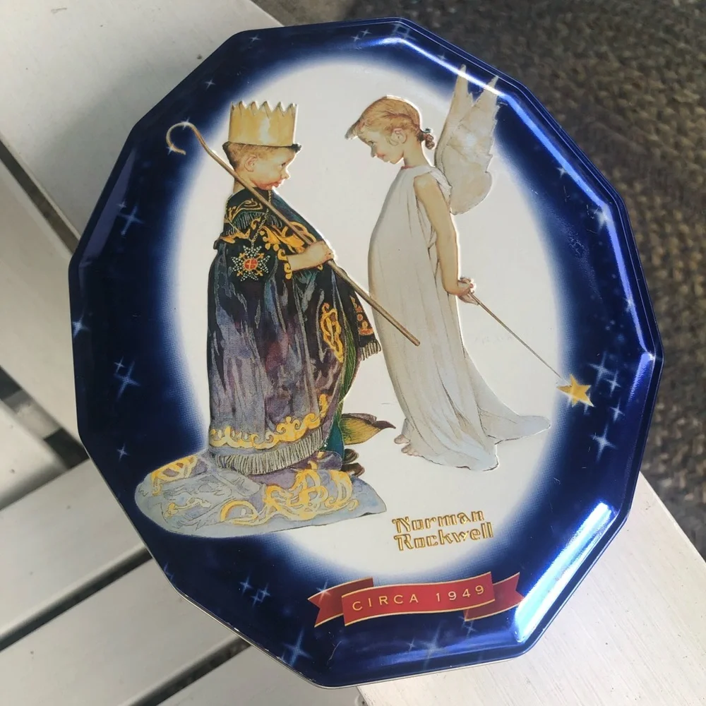 Vintage 2002 Norman Rockwell Christmas Tin